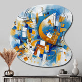 Blue Abstracted Fractals And Dimensions I - Asymmetric Metal Wall Art