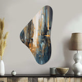 Orange Blue Geometric Blend - Asymmetric Metal Wall Art