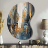 Orange Blue Geometric Blend - Asymmetric Metal Wall Art