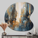 Orange Blue Geometric Blend - Asymmetric Metal Wall Art