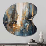 Orange Blue Geometric Blend - Asymmetric Metal Wall Art