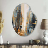 Orange Blue Geometric Blend - Asymmetric Metal Wall Art