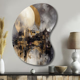 Exploring The Evolving Golden Moon I - Asymmetric Metal Wall Art