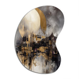 Exploring The Evolving Golden Moon I - Asymmetric Metal Wall Art