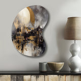 Exploring The Evolving Golden Moon I - Asymmetric Metal Wall Art