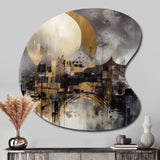 Exploring The Evolving Golden Moon I - Asymmetric Metal Wall Art