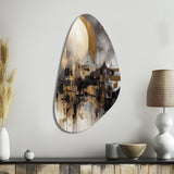 Exploring The Evolving Golden Moon I - Asymmetric Metal Wall Art