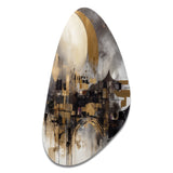 Exploring The Evolving Golden Moon I - Asymmetric Metal Wall Art