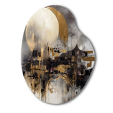 Exploring The Evolving Golden Moon I - Asymmetric Metal Wall Art