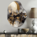 Exploring The Evolving Golden Moon I - Asymmetric Metal Wall Art