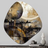 Exploring The Evolving Golden Moon II - Asymmetric Metal Wall Art