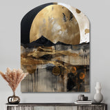 Exploring The Evolving Golden Moon III - Asymmetric Metal Wall Art