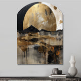 Exploring The Evolving Golden Moon III - Asymmetric Metal Wall Art