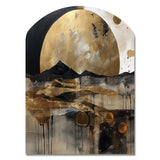 Exploring The Evolving Golden Moon III - Asymmetric Metal Wall Art