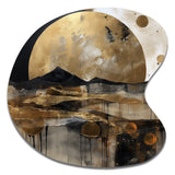 Exploring The Evolving Golden Moon III - Asymmetric Metal Wall Art