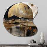 Exploring The Evolving Golden Moon III - Asymmetric Metal Wall Art