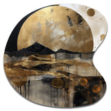 Exploring The Evolving Golden Moon III - Asymmetric Metal Wall Art