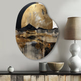 Exploring The Evolving Golden Moon III - Asymmetric Metal Wall Art