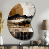 Exploring The Evolving Golden Moon IV - Asymmetric Metal Wall Art