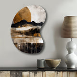 Exploring The Evolving Golden Moon IV - Asymmetric Metal Wall Art