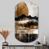 Exploring The Evolving Golden Moon IV - Asymmetric Metal Wall Art