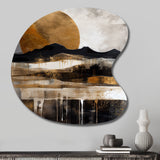 Exploring The Evolving Golden Moon IV - Asymmetric Metal Wall Art