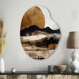 Exploring The Evolving Golden Moon IV - Asymmetric Metal Wall Art