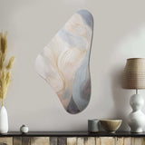 Gold And Grey Line Art In Motion II - Asymmetric Metal Wall Art