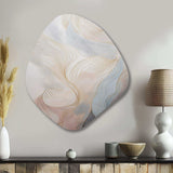 Gold And Grey Line Art In Motion II - Asymmetric Metal Wall Art