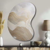 Gold And Grey Line Art In Motion III - Asymmetric Metal Wall Art