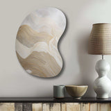 Gold And Grey Line Art In Motion III - Asymmetric Metal Wall Art