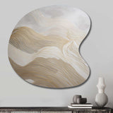 Gold And Grey Line Art In Motion III - Asymmetric Metal Wall Art