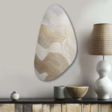 Gold And Grey Line Art In Motion III - Asymmetric Metal Wall Art