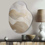 Gold And Grey Line Art In Motion III - Asymmetric Metal Wall Art