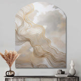 Gold And Grey Linear Expressions V - Asymmetric Metal Wall Art