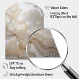 Gold And Grey Linear Expressions V - Asymmetric Metal Wall Art