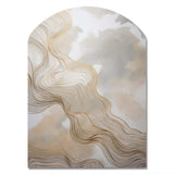 Gold And Grey Linear Expressions V - Asymmetric Metal Wall Art