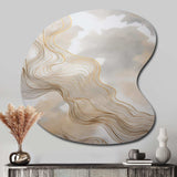 Gold And Grey Linear Expressions V - Asymmetric Metal Wall Art