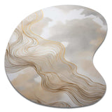 Gold And Grey Linear Expressions V - Asymmetric Metal Wall Art