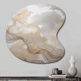 Gold And Grey Linear Expressions V - Asymmetric Metal Wall Art