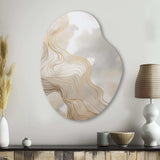 Gold And Grey Linear Expressions V - Asymmetric Metal Wall Art