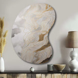 Gold And Grey Abstracted Line Artistry III - Asymmetric Metal Wall Art