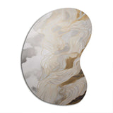 Gold And Grey Abstracted Line Artistry III - Asymmetric Metal Wall Art