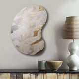 Gold And Grey Abstracted Line Artistry III - Asymmetric Metal Wall Art