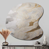 Gold And Grey Abstracted Line Artistry III - Asymmetric Metal Wall Art