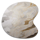 Gold And Grey Abstracted Line Artistry III - Asymmetric Metal Wall Art