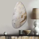 Gold And Grey Abstracted Line Artistry III - Asymmetric Metal Wall Art