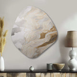 Gold And Grey Abstracted Line Artistry III - Asymmetric Metal Wall Art