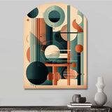 Orange And Green Mid Century Momentum IV - Asymmetric Metal Wall Art