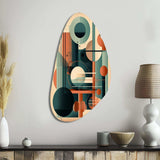 Orange And Green Mid Century Momentum IV - Asymmetric Metal Wall Art